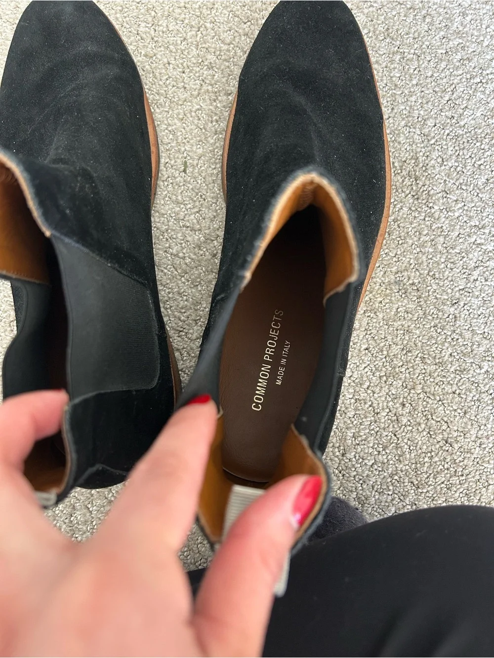 Black Suede Chelsea Boots - Common Projects